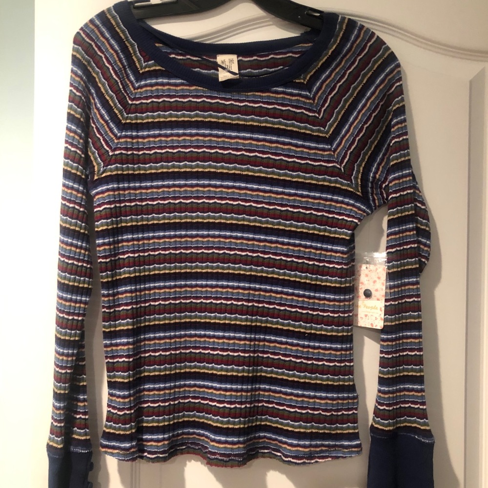Striped long sleeve with wide sleeves